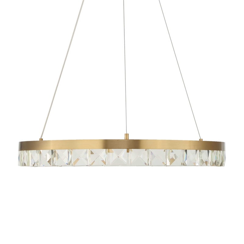 Uttermost Segovia Round Crystal LED Chandelier in Brass