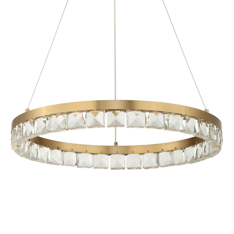Uttermost Segovia Round Crystal LED Chandelier in Brass