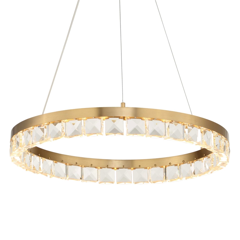 Uttermost Segovia Round Crystal LED Chandelier in Brass