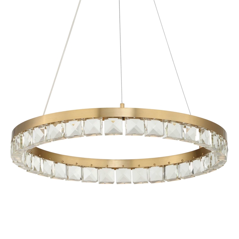 Uttermost Segovia Round Crystal LED Chandelier in Brass