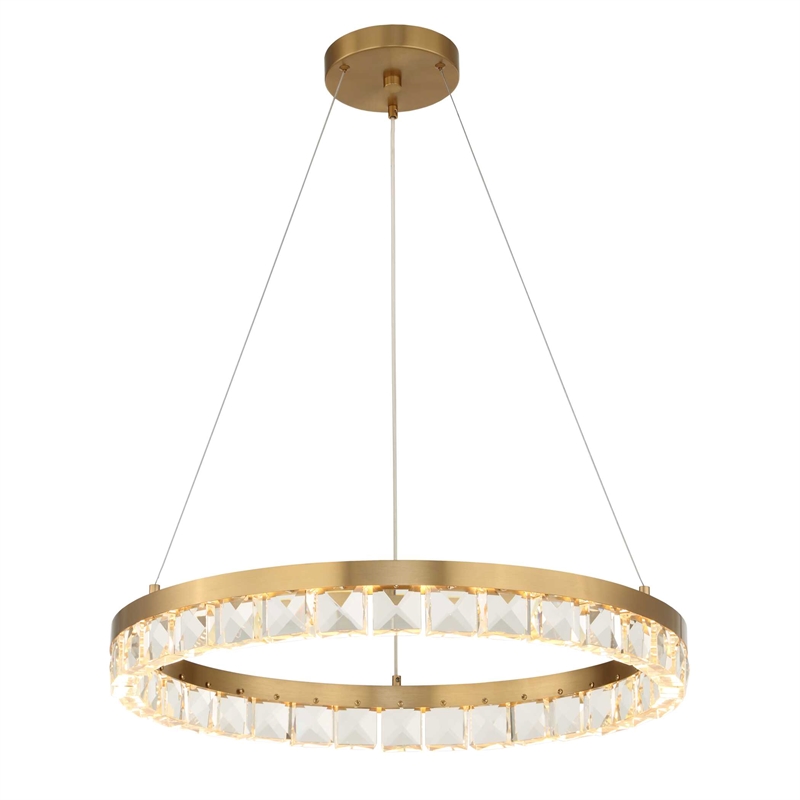 Uttermost Segovia Round Crystal LED Chandelier in Brass