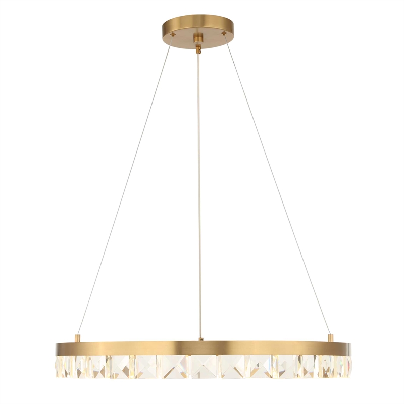 Uttermost Segovia Round Crystal LED Chandelier in Brass
