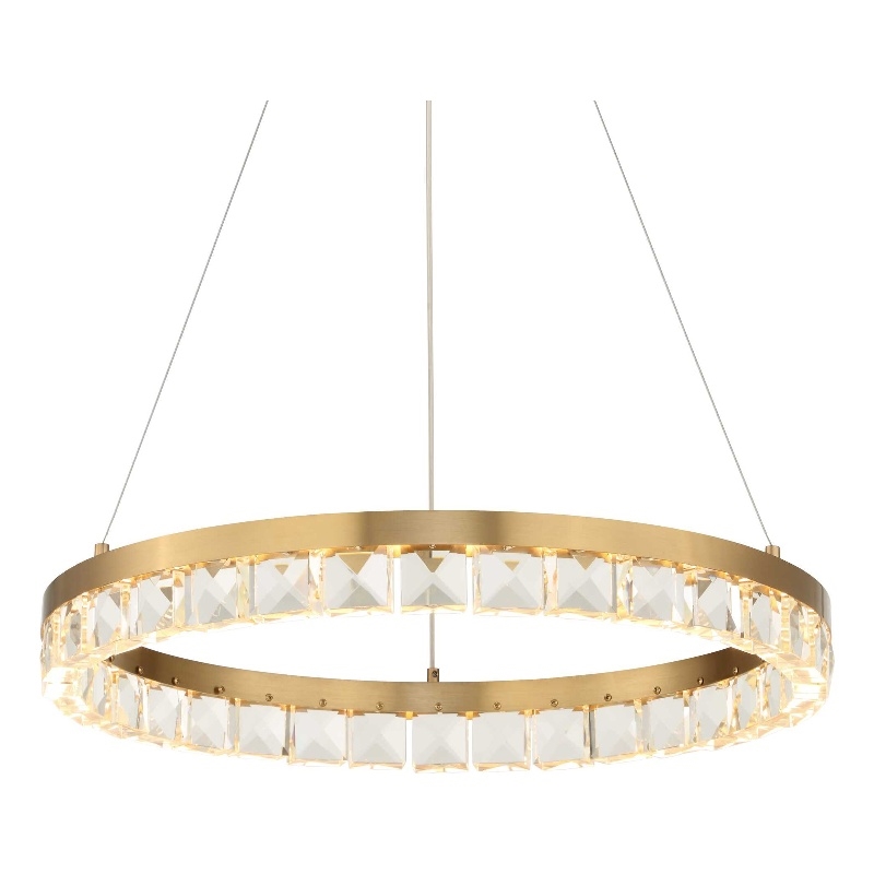 Uttermost Segovia Round Crystal LED Chandelier in Brass