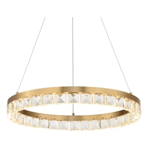 Uttermost Segovia Round Crystal LED Chandelier in Brass
