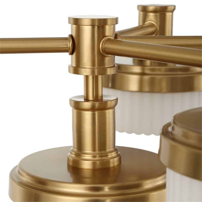 uttermost wedge 12 lt led brass chandelier in brass