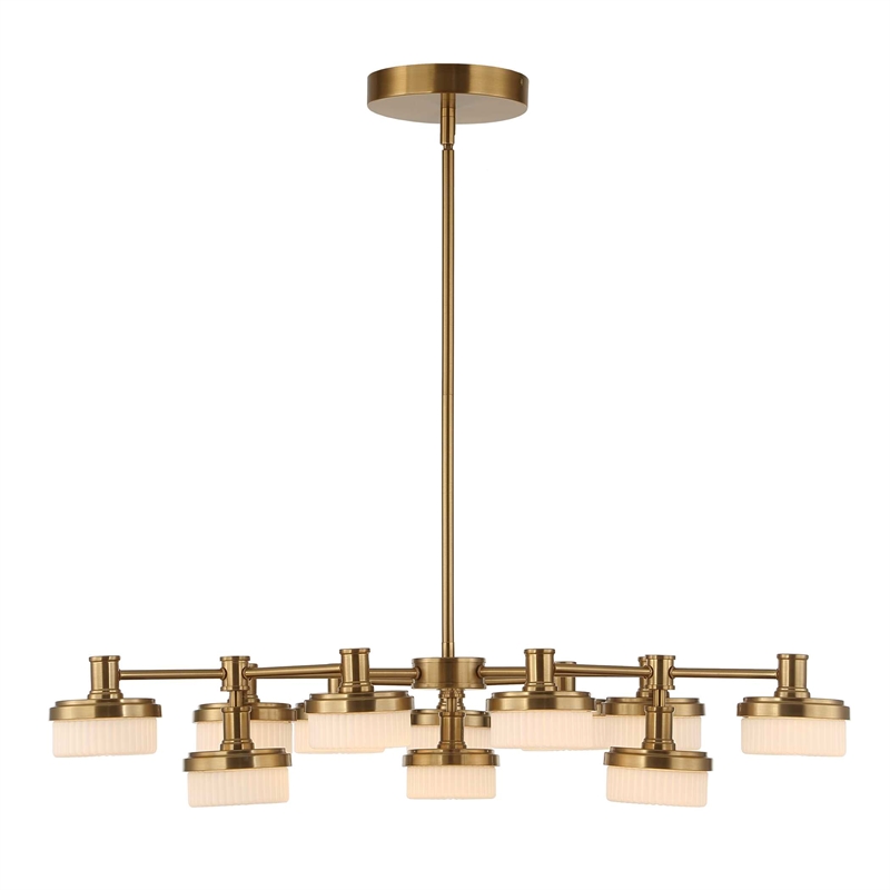 uttermost wedge 12 lt led brass chandelier in brass