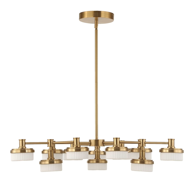uttermost wedge 12 lt led brass chandelier in brass