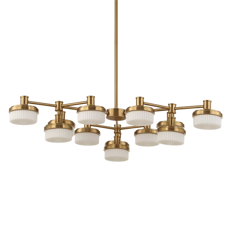 uttermost wedge 12 lt led brass chandelier in brass