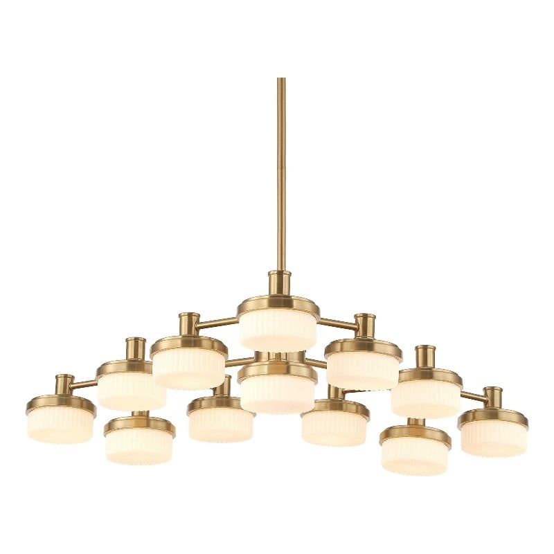 Uttermost Wedge 12 Lt LED Brass Chandelier in Brass