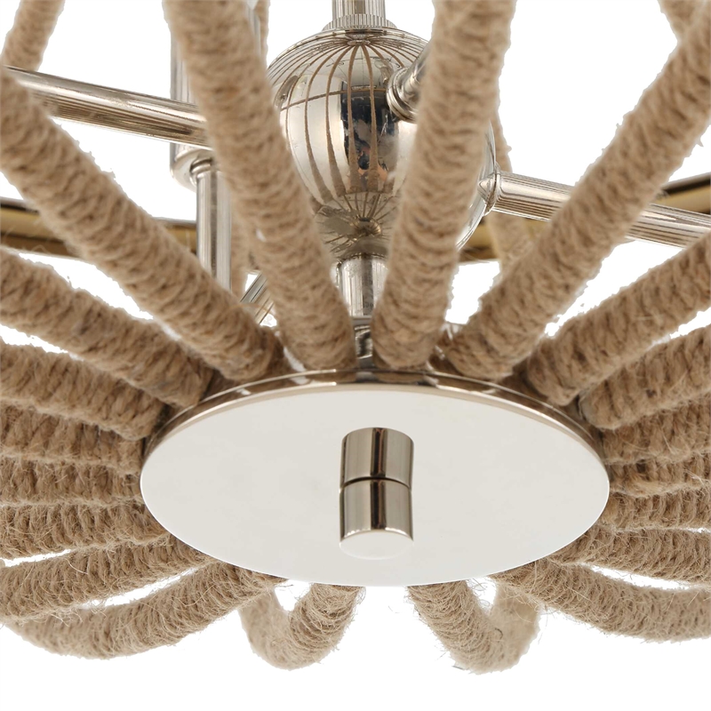 Uttermost Lovelock 4 Light Rope Empire Chandelier in Nickel
