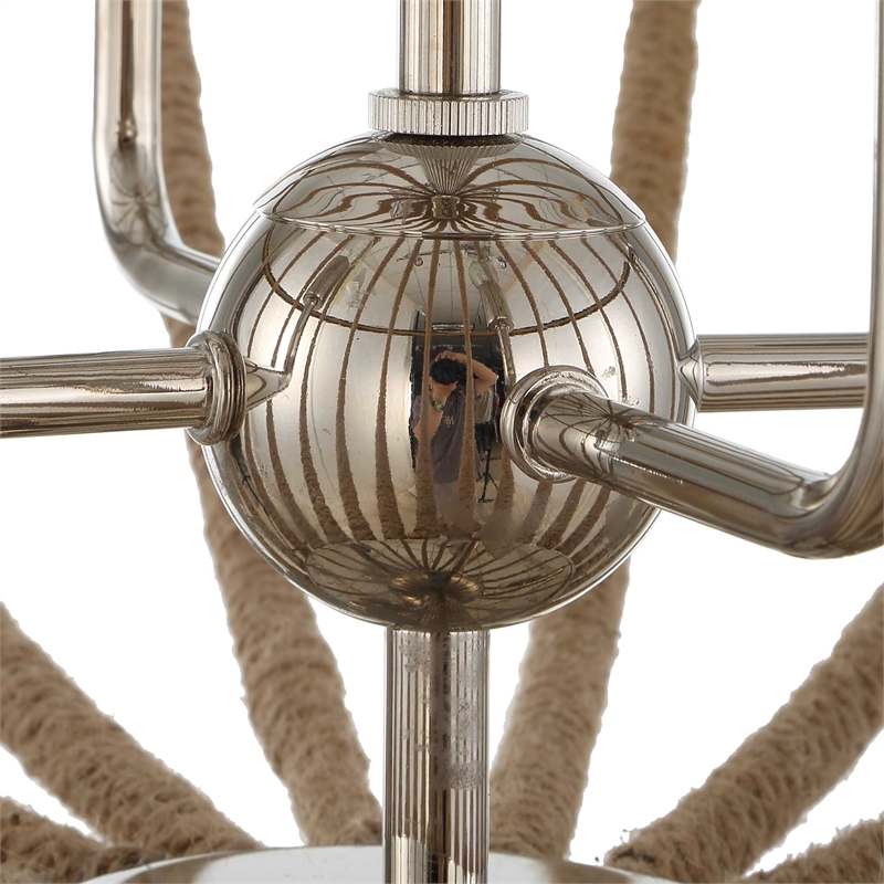 Uttermost Lovelock 4 Light Rope Empire Chandelier in Nickel