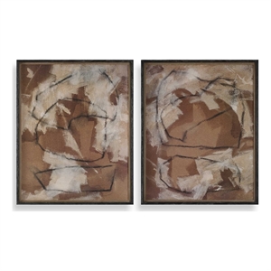 Uttermost Rush & Dash Framed Prints in Brown (Set of 2)