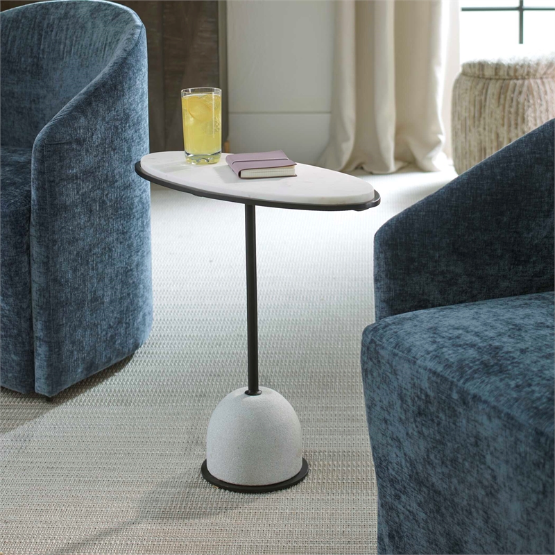 Uttermost Morro White Marble Side Table