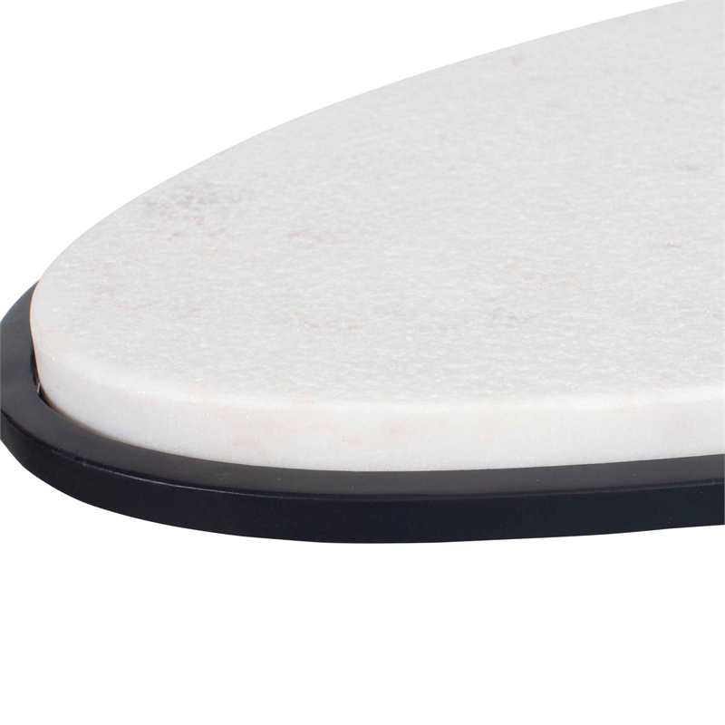 Uttermost Morro White Marble Side Table
