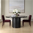 Uttermost Hersch Solid Oak Wood Round Dining Table in Rich Black