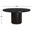 Uttermost Hersch Solid Oak Wood Round Dining Table in Rich Black