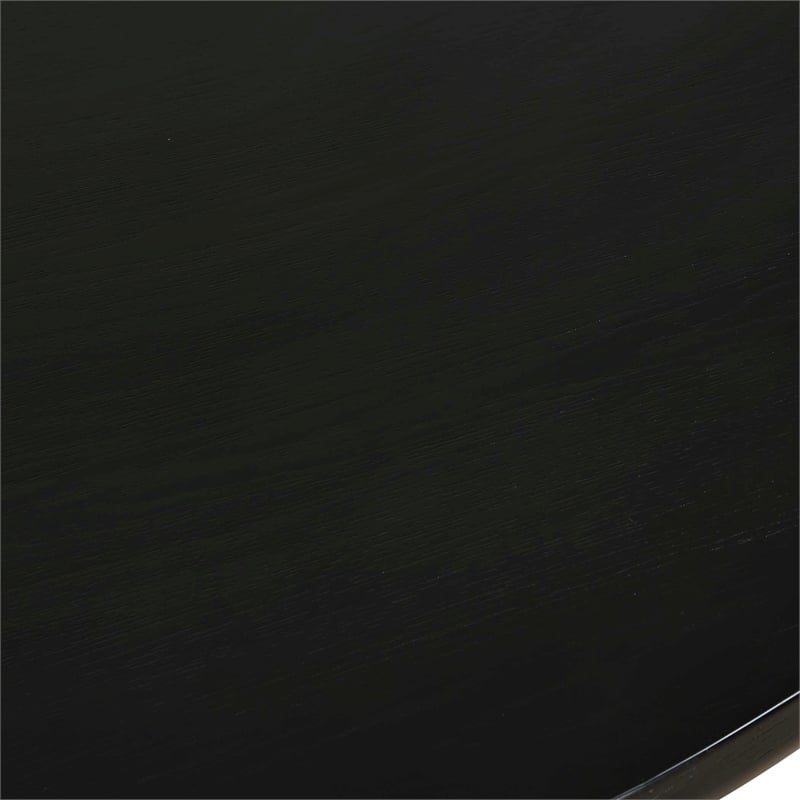 Uttermost Hersch Solid Oak Wood Round Dining Table in Rich Black
