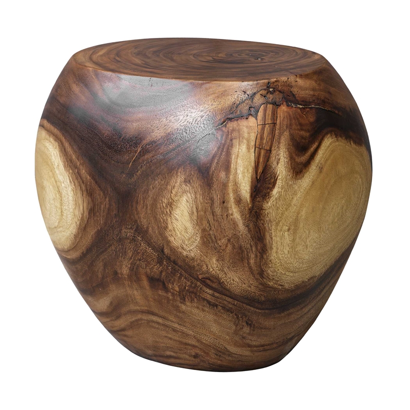Uttermost Lomas Solid Wood Accent Stool in Natural