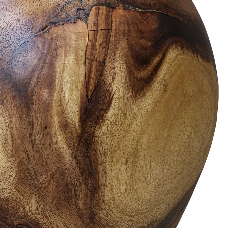 Uttermost Lomas Solid Wood Accent Stool in Natural