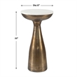 Uttermost Torin Marble & Brass Drink Table in Antique Brass