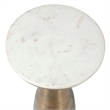 Uttermost Torin Marble & Brass Drink Table in Antique Brass