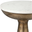 Uttermost Torin Marble & Brass Drink Table in Antique Brass