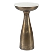 Uttermost Torin Marble & Brass Drink Table in Antique Brass