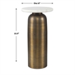 Uttermost Reiss Marble & Brass Drink Table in Antique Brass