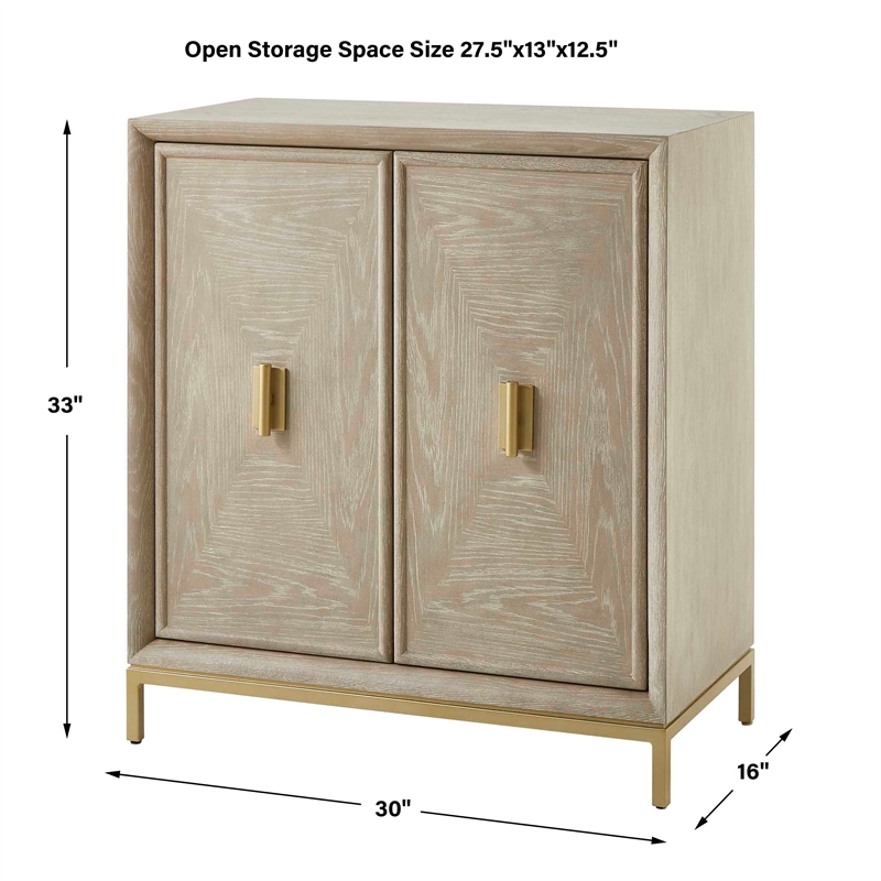Uttermost Alessia Washed 2 Door Cabinet in Oak