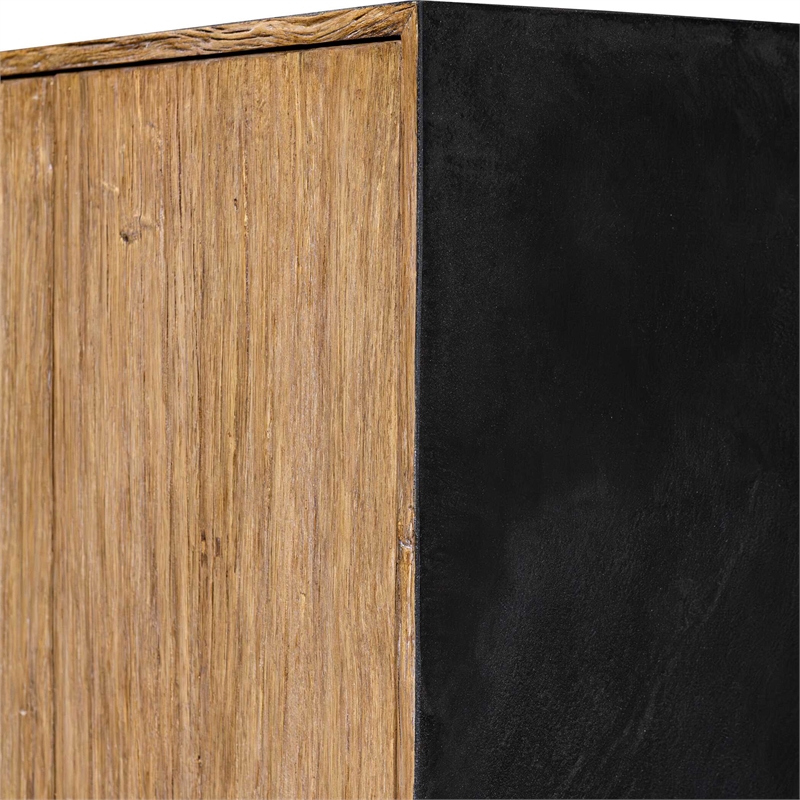 Uttermost Kelvin 5-Doors Solid Mahogany Wood Frame Media Console in Teak