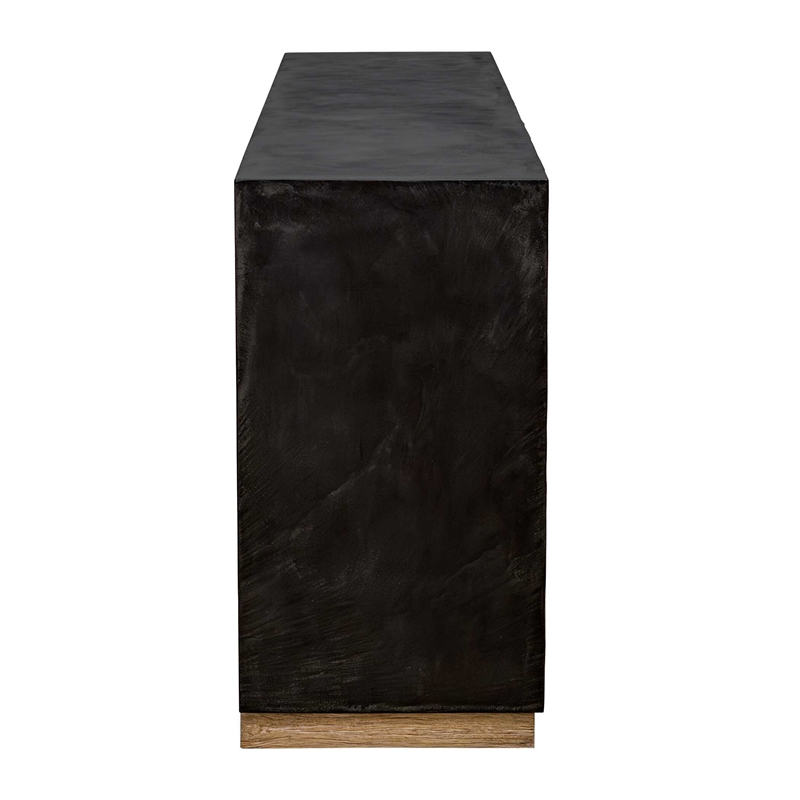 Uttermost Kelvin 5-Doors Solid Mahogany Wood Frame Media Console in Teak