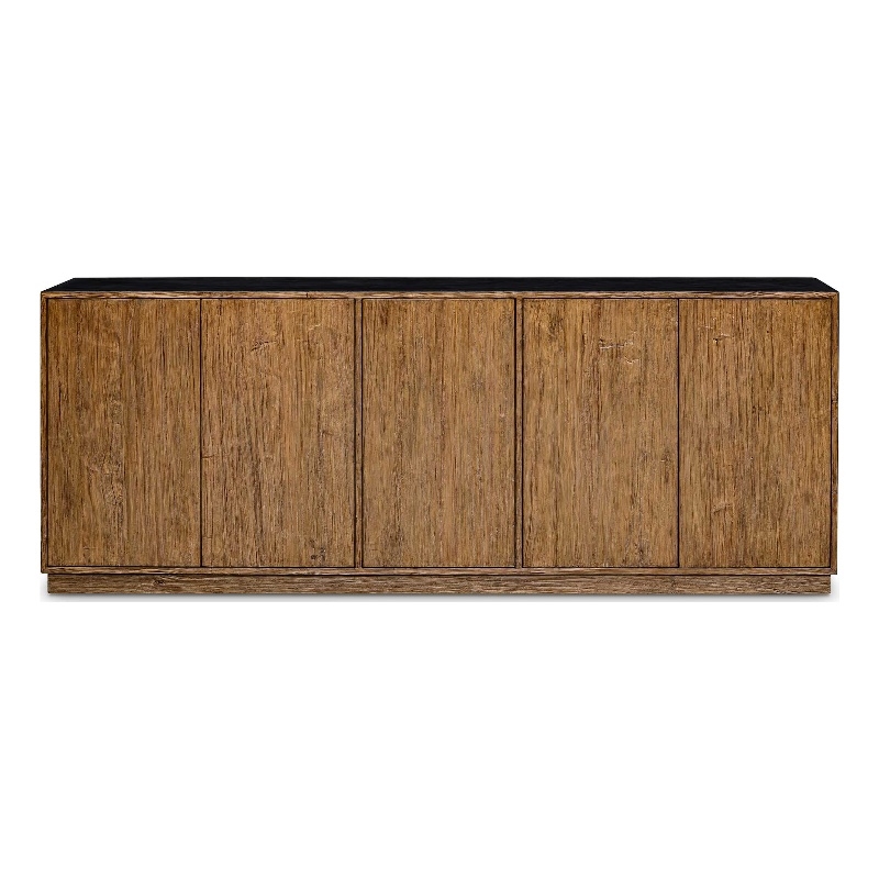 Uttermost Kelvin 5-Doors Solid Mahogany Wood Frame Media Console in Teak