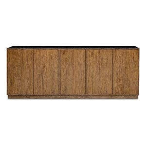 Uttermost Kelvin 5-Doors Solid Mahogany Wood Frame Media Console in Teak