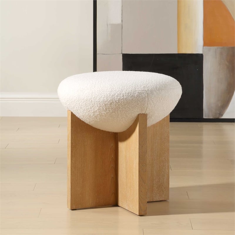 Uttermost Lainie Minimalist Accent Stool in White
