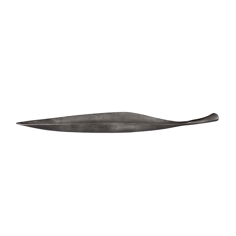Uttermost Leaflet Dark Nickel Outdoor Bowl in Nickel