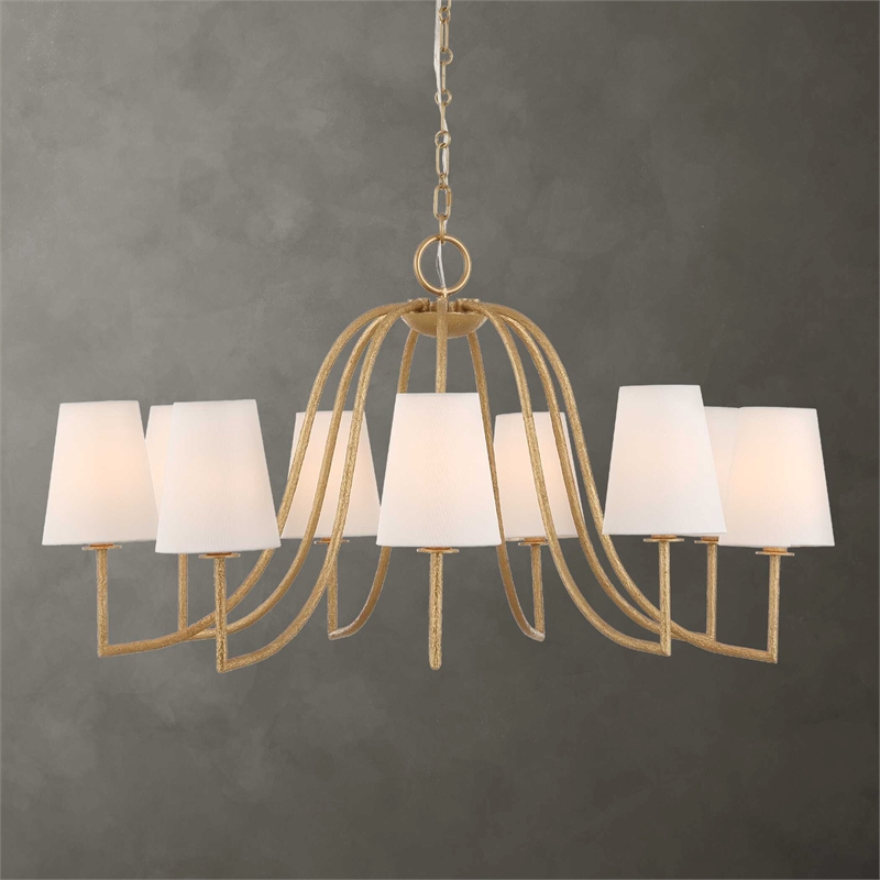 Uttermost Seville 9 Light Gold Chandelier in Gold