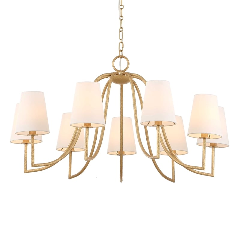 Uttermost Seville 9 Light Gold Chandelier in Gold