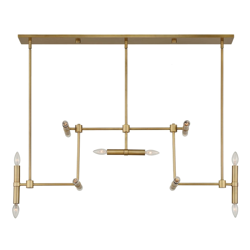 Uttermost Cadre 14 Light Modern Linear Pendant in Antique Brass