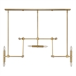 Uttermost Cadre 14 Light Modern Linear Pendant in Antique Brass