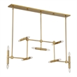 Uttermost Cadre 14 Light Modern Linear Pendant in Antique Brass