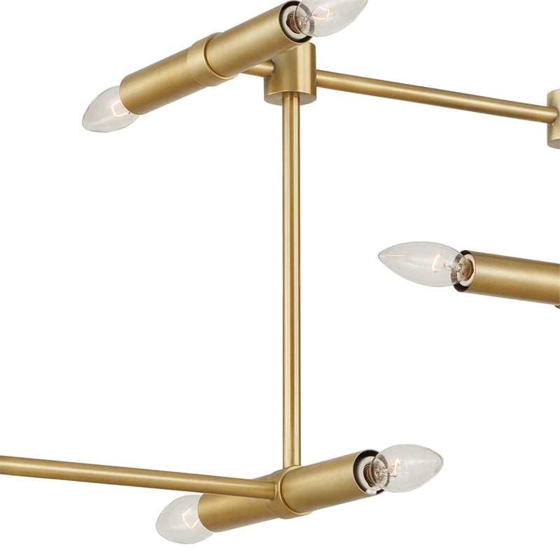 Uttermost Cadre 14 Light Modern Linear Pendant in Antique Brass