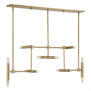 Uttermost Cadre 14 Light Modern Linear Pendant in Antique Brass