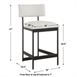 Uttermost Apsley Black Counter Stool in White