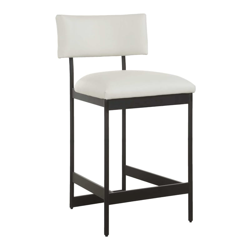 uttermost apsley black counter stool in white
