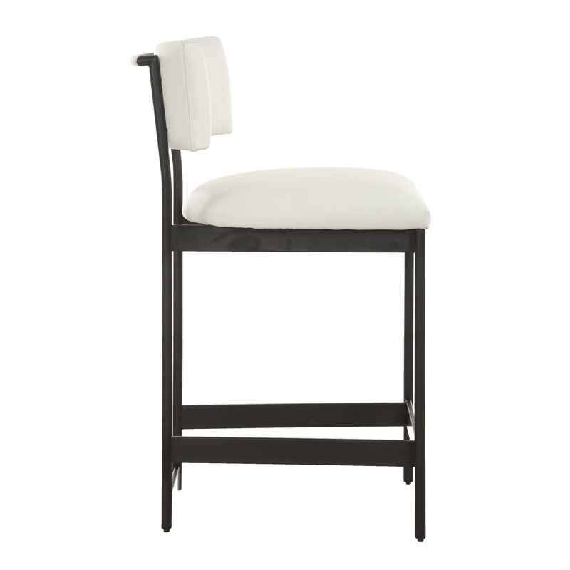 uttermost apsley black counter stool in white