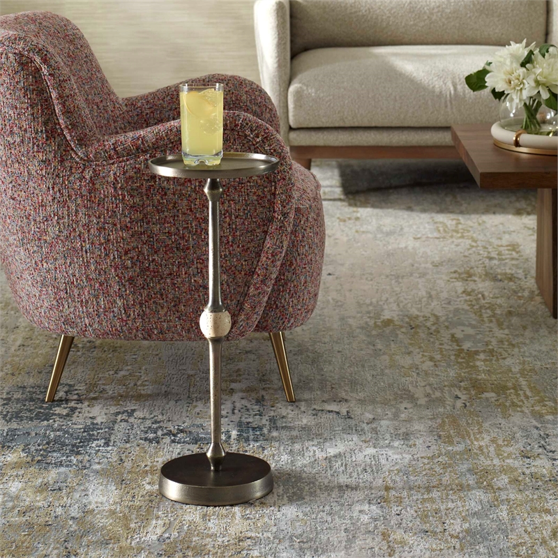 Uttermost Aluminum and Iron Accent Table in Bronze