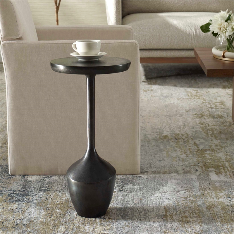 Uttermost Aluminum Accent Table in Brown