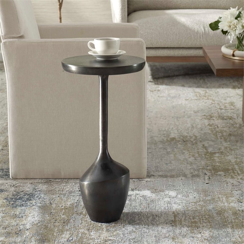 Uttermost Aluminum Accent Table in Brown