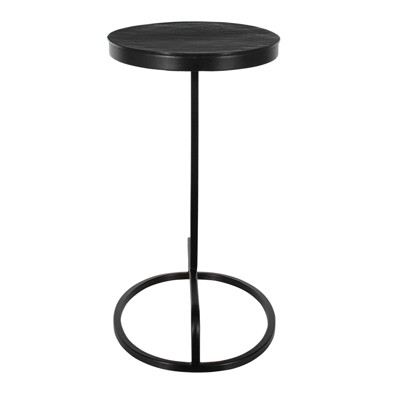 Uttermost Aluminum and Iron Accent Table in Black
