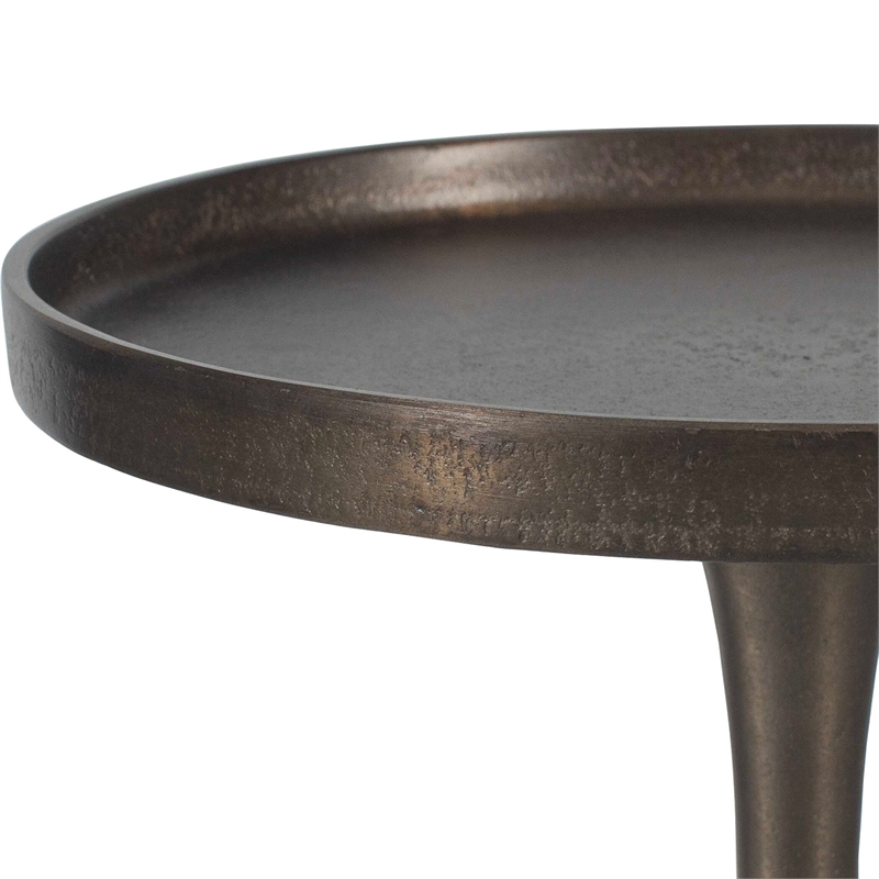 Uttermost Aluminum Round Accent Table in Bronze